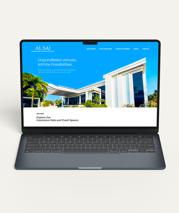 Minimalist and User-Friendly Website for  Al Saj Convention Center, India
