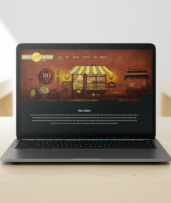 Website for Breadfactory, a boutique bakery from the  renowned 80-year-old Azad Group