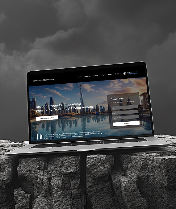 Modern Dark Theme Website for SkyHeights – Property  Consultant, UAE